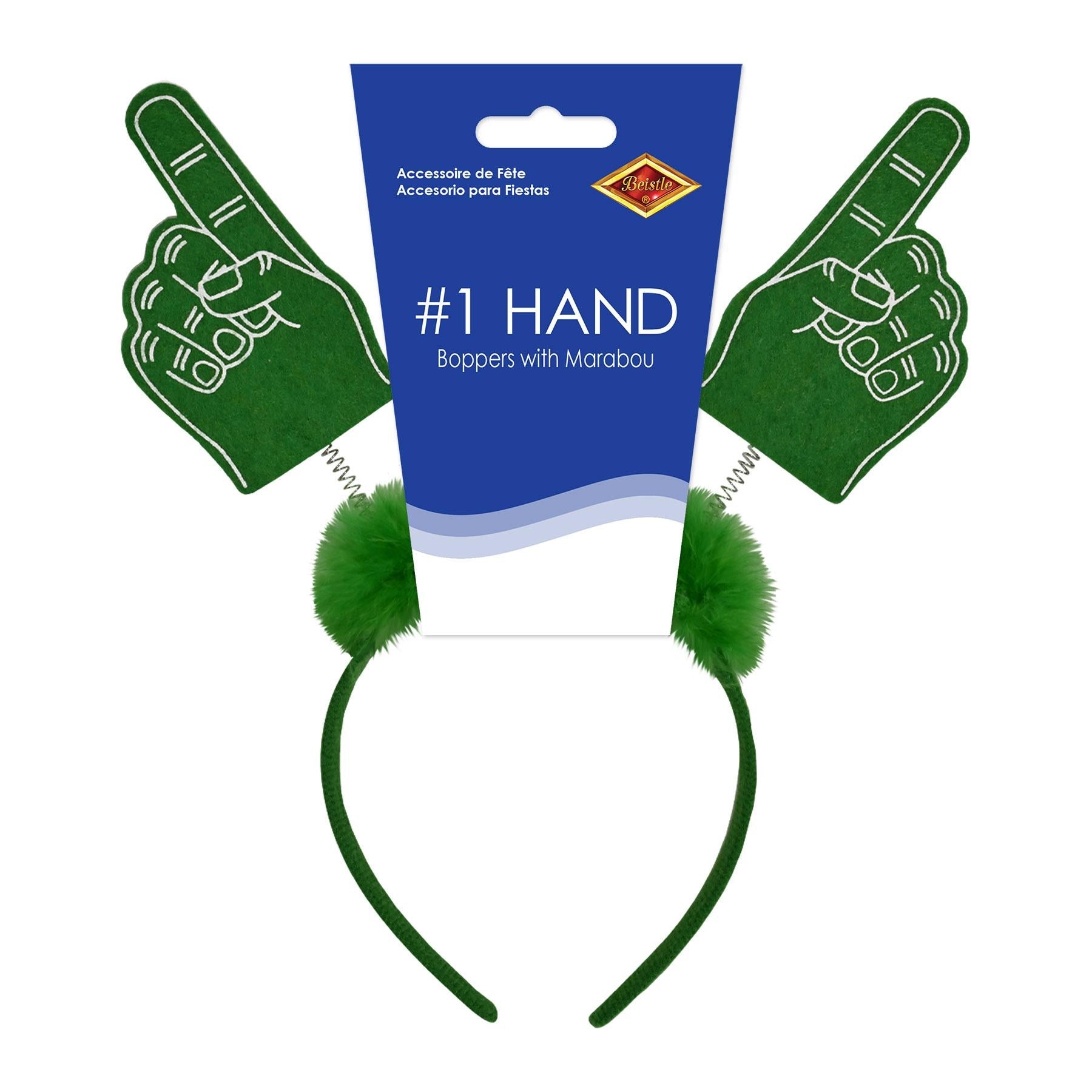 12 Pack Beistle #1 Hand Boppers with Marabou Green - Fun Party Favors for Kids Birthday, Carnival & Halloween Celebrations