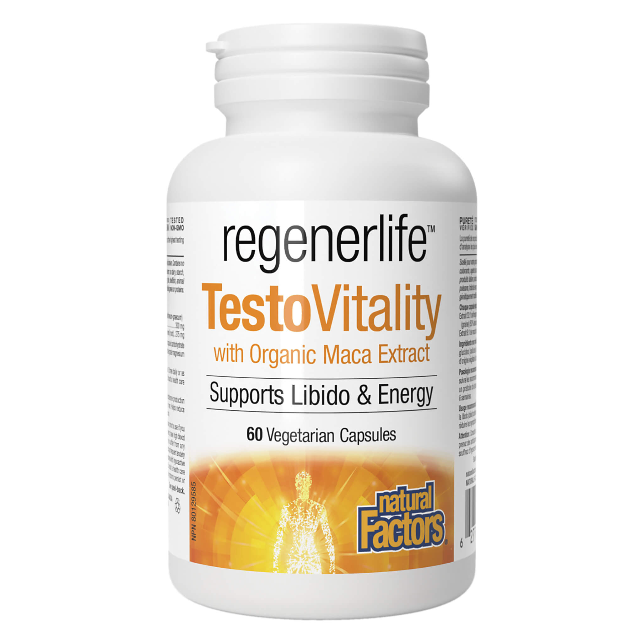 RegenerLife TestoVitality with Organic MACA Extract - Natural Testosterone Booster for Men, Energy & Vitality Supplement - Perfect for Gym, Workout & Daily Performance Enhancement