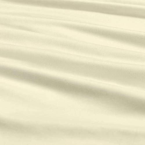 Split Queen Sheets Set for Adjustable Beds - 100% Cotton 400-Thread-Count Ivory Solid Split-Top Bedding (15