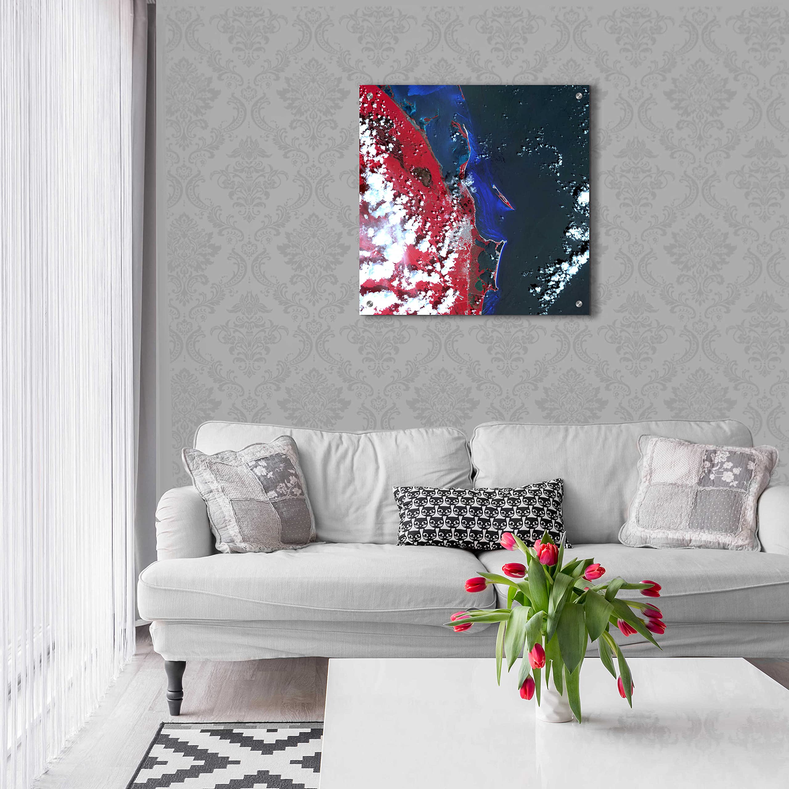 Epic Art 'Earth as Art: Cancun' Acrylic Glass Wall Decor - 24x24 Inches Modern Home & Office Artwork - Perfect for Living Room, Bedroom, or Office Wall Decoration