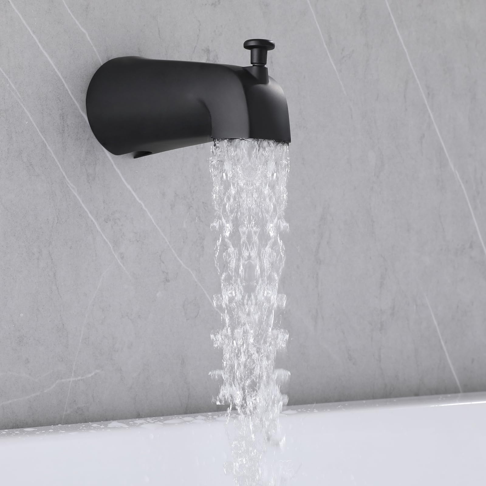 2 Handle Matte Black Shower Faucet Set with Tub Spout - Complete Bathtub Shower System Kit - Durable Brass Construction for Bathroom Remodeling & Home Upgrade