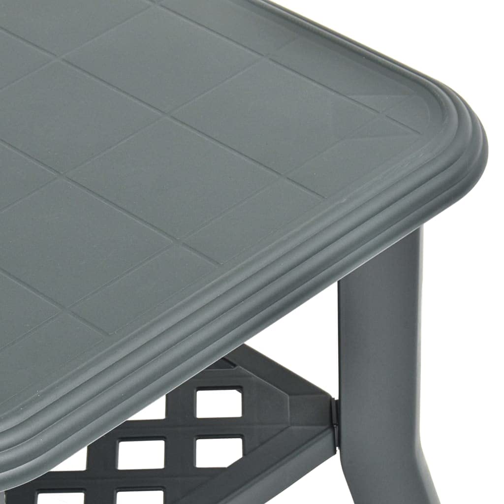 Modern Green Plastic Coffee Table with Storage Shelf - 35.4
