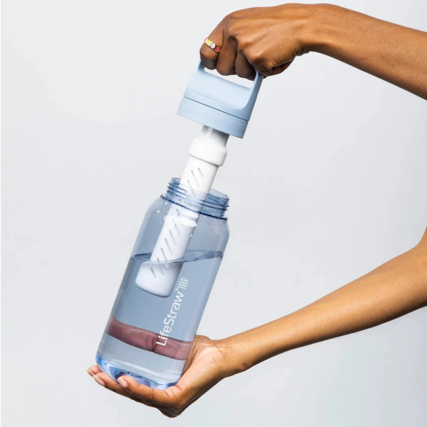 LifeStraw Go 2.0 Water Filter Bottle - 1 Liter BPA-Free Portable Water Purifier for Hiking, Camping & Travel - Removes 99.9% of Bacteria & Parasites