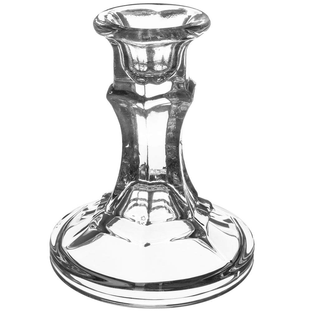 72 Pack Clear Glass Candlestick Holders - Sturdy Candle Stand for Home Decor, DIY Redneck Wine Glasses | Perfect for Weddings, Parties, Farmhouse Decor & Southern Style Tablescapes