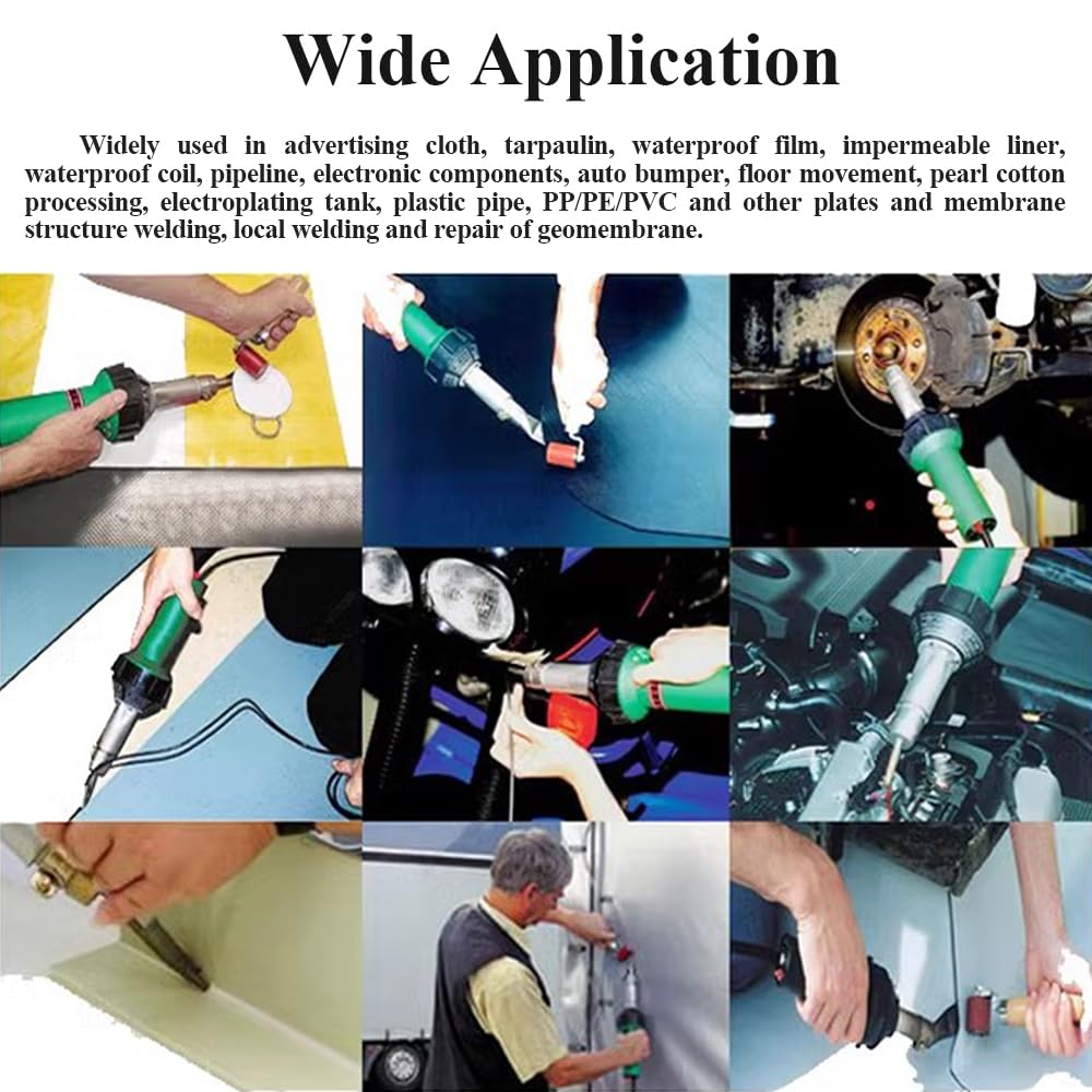 110V 1600W Plastic Welding Gun - High Power Hot Air Welder Tool for PVC, PE, PP Materials - Perfect for Plastic Repair, DIY Projects & Industrial Applications