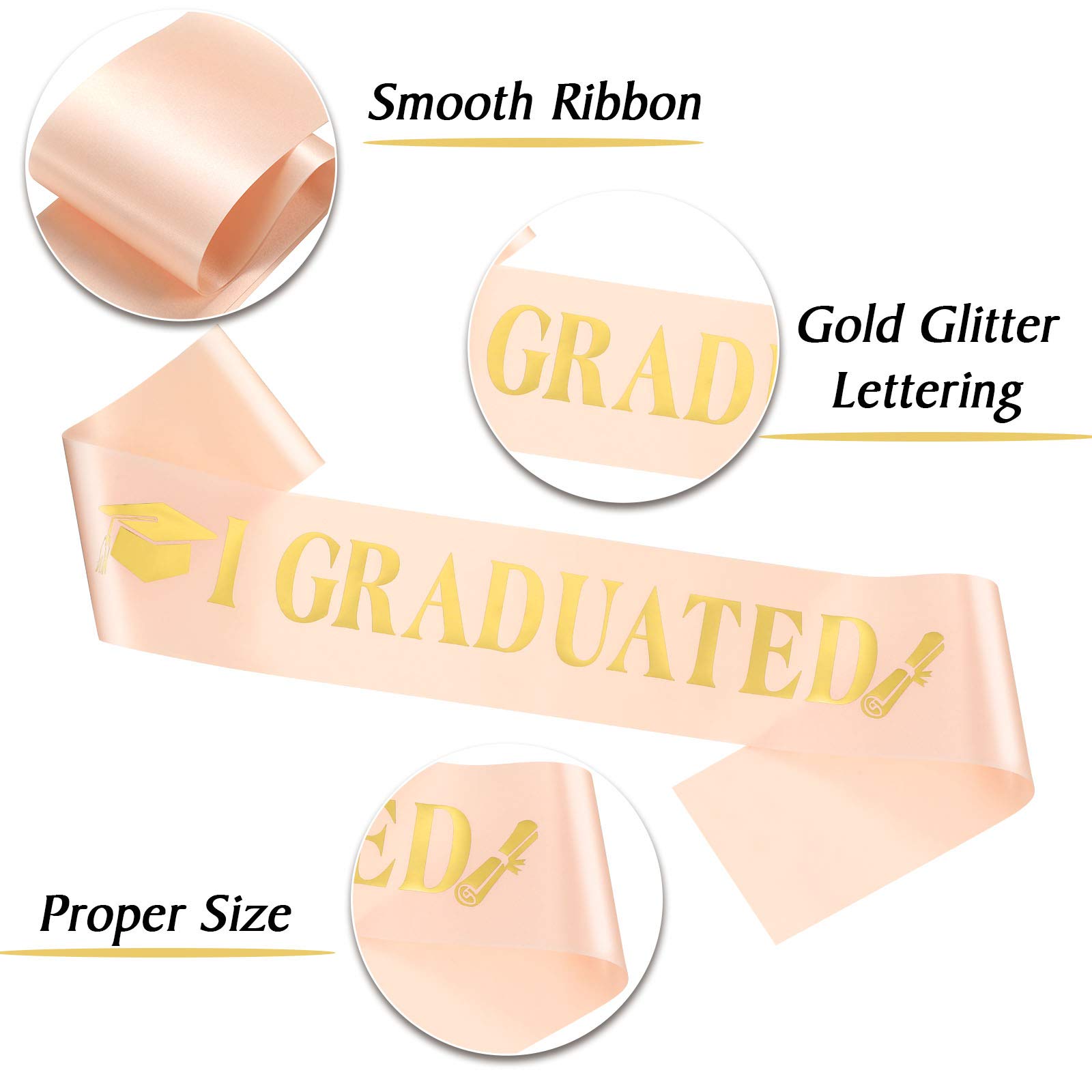 Chuangdi 2024 Graduation Satin Sash & Rhinestone Tiara Crown Set - Elegant Party Decorations for Graduation Ceremony, Prom, Birthday Celebrations and Special Events