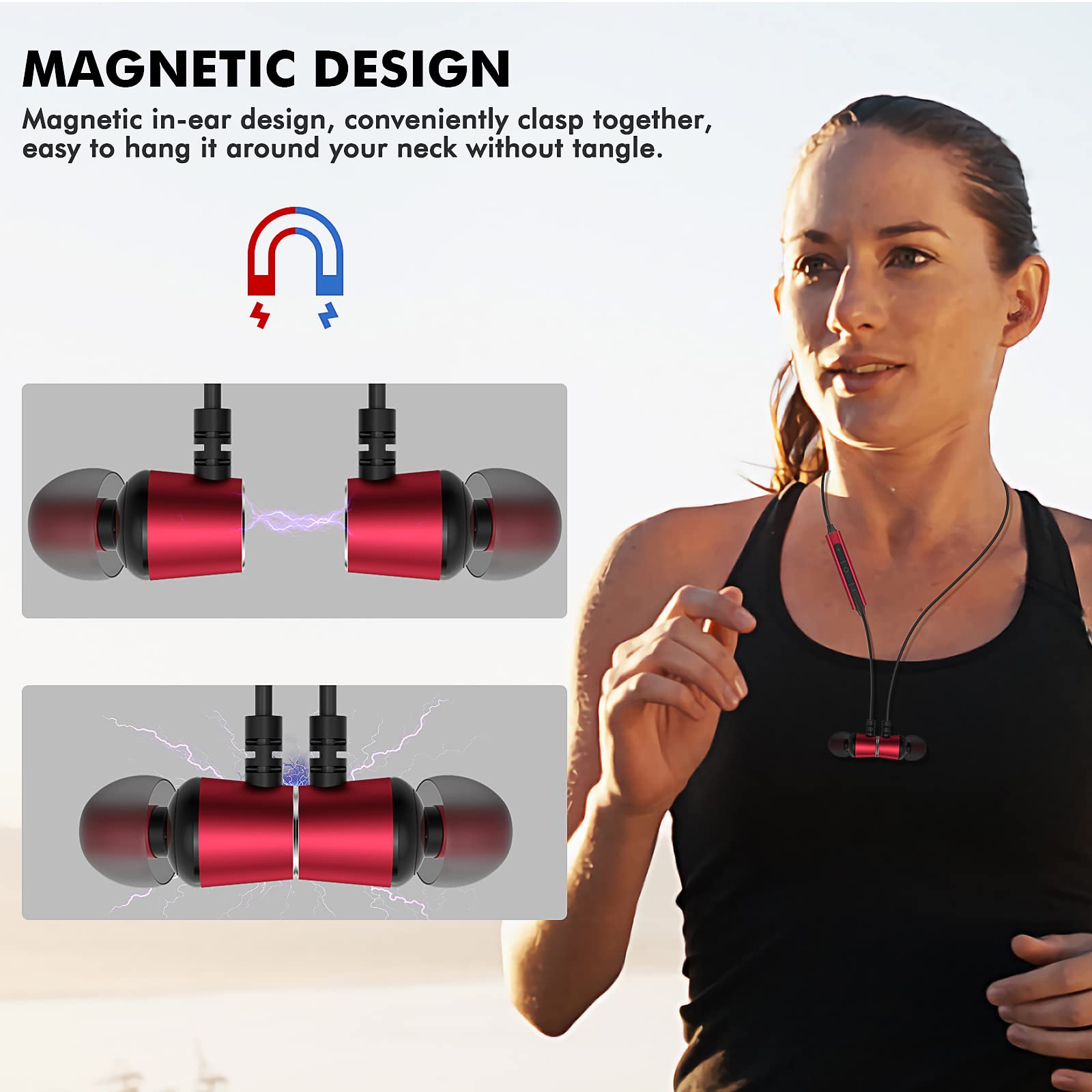 USB C Wired Headphones with Noise Cancelling & Mic - Compatible with iPhone 16 Pro Max/15 Plus, Samsung Galaxy S24/S23/A53/A54, Pixel 9, Xiaomi 14 - Magnetic In-Ear Earbuds for Workouts, Commuting & Gaming