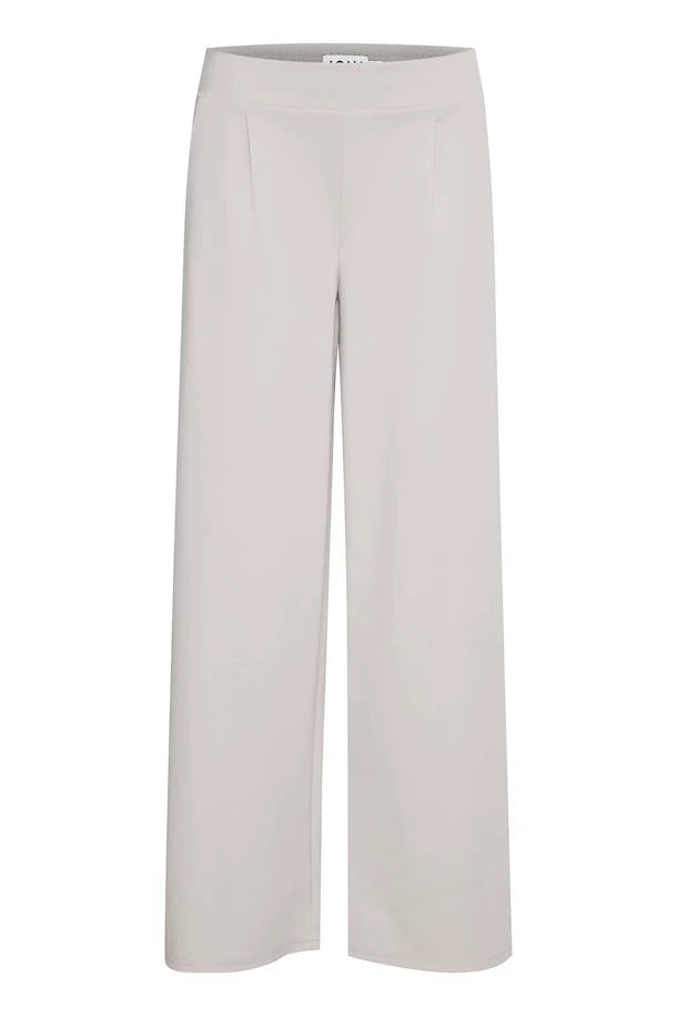 Kathy Women's Wide Leg Trousers - High Waisted Linen Pants for Summer (Silver Grey) | Comfortable Office Wear & Casual Outfit for Travel