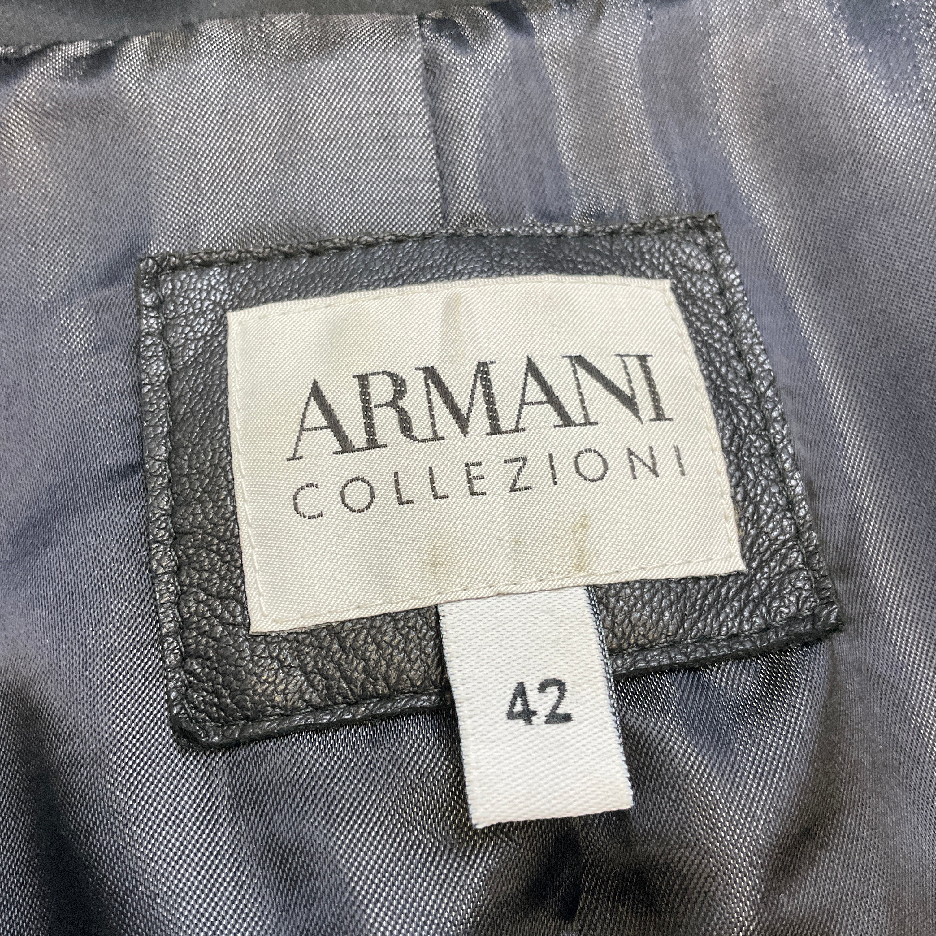 Armani Collezioni Black Lambskin Leather Jacket for Men - Premium Slim Fit Biker Style Jacket - Perfect for Casual Outings, Nightlife & Fashion Events