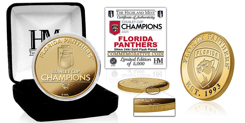 Florida Panthers 2024 Stanley Cup Champions Commemorative Gold Coin - Limited Edition Collectible for Hockey Fans & Sports Memorabilia Enthusiasts - Perfect for Display, Gifts, and Fan Collections