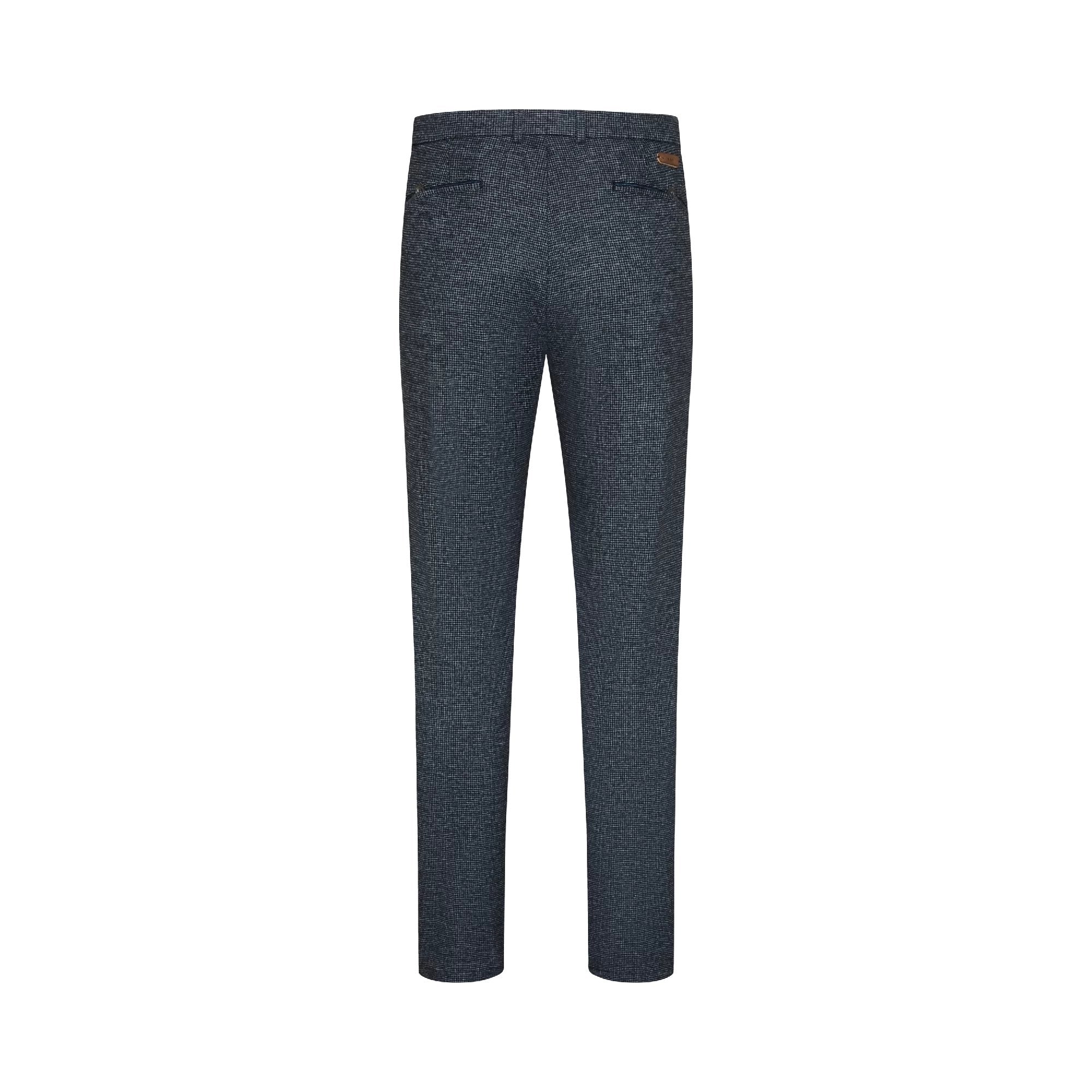 BUGATTI Men's Slim Fit Dress Pants - Dark Navy Blue Formal Office & Business Trousers for Work, Wedding & Special Occasions