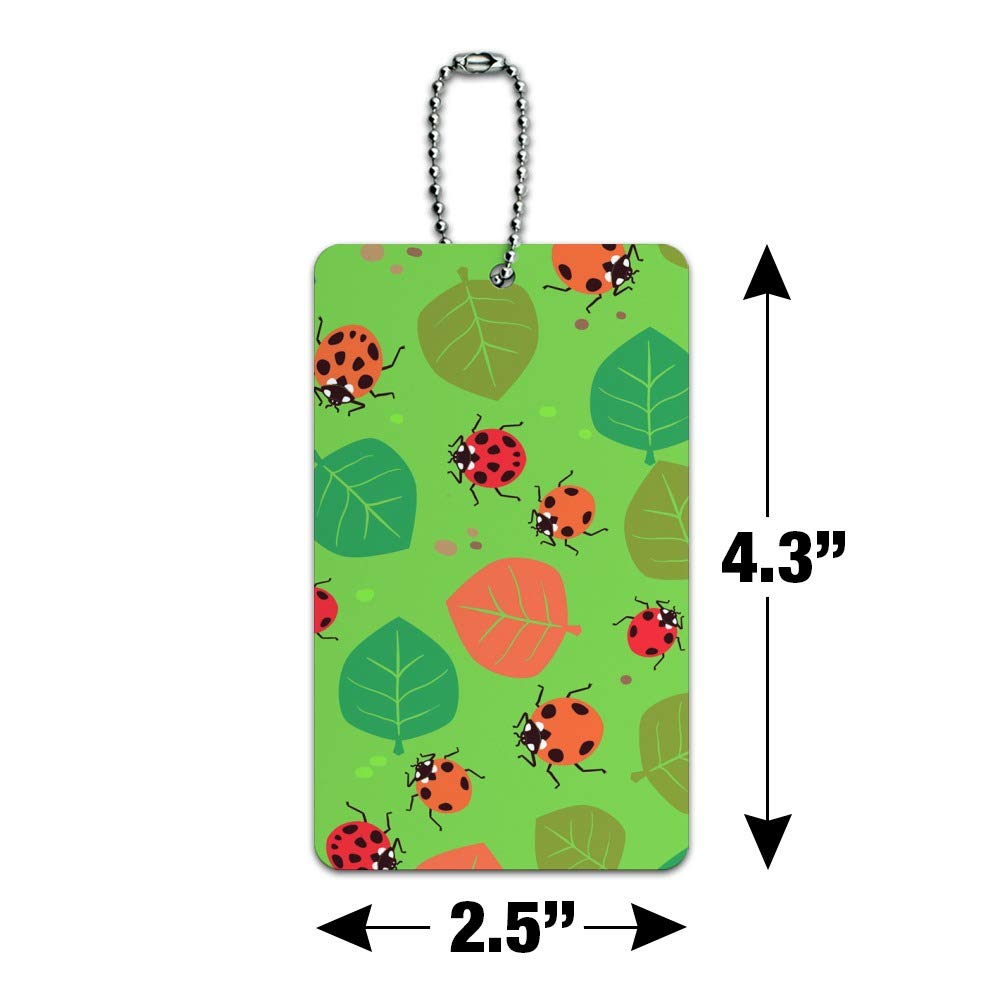 Stylish Ladybugs & Leaves Pattern Luggage Tag - Durable Suitcase ID Card for Carry-On Bags - Perfect for Travel Identification & Baggage Claim