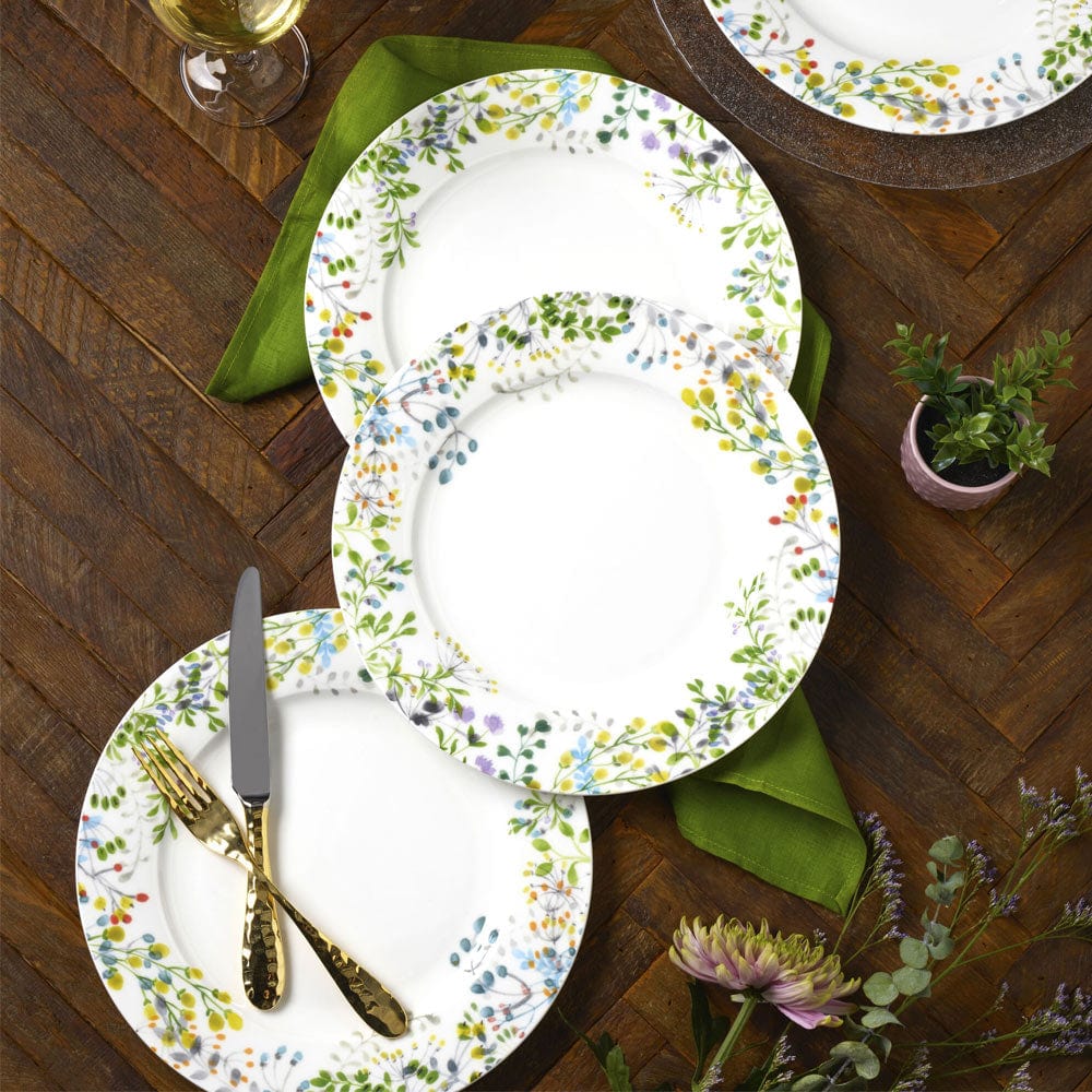 Tivoli Garden 4-Piece Dinner Plate Set - Elegant Floral Design for Dining, Entertaining & Home Decor | Perfect for Everyday Meals, Parties & Gifts