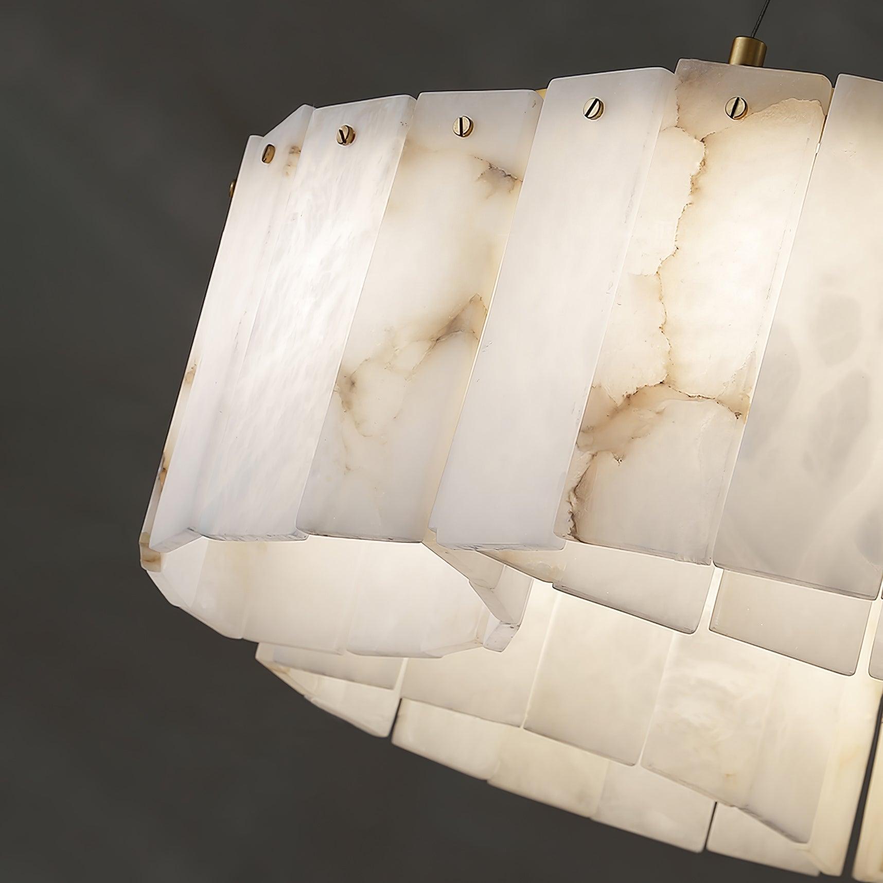 Luxury Alabaster Brass Ceiling Light Fixture - Modern Chandelier for Dining Room, Bedroom & Living Room Lighting Decor