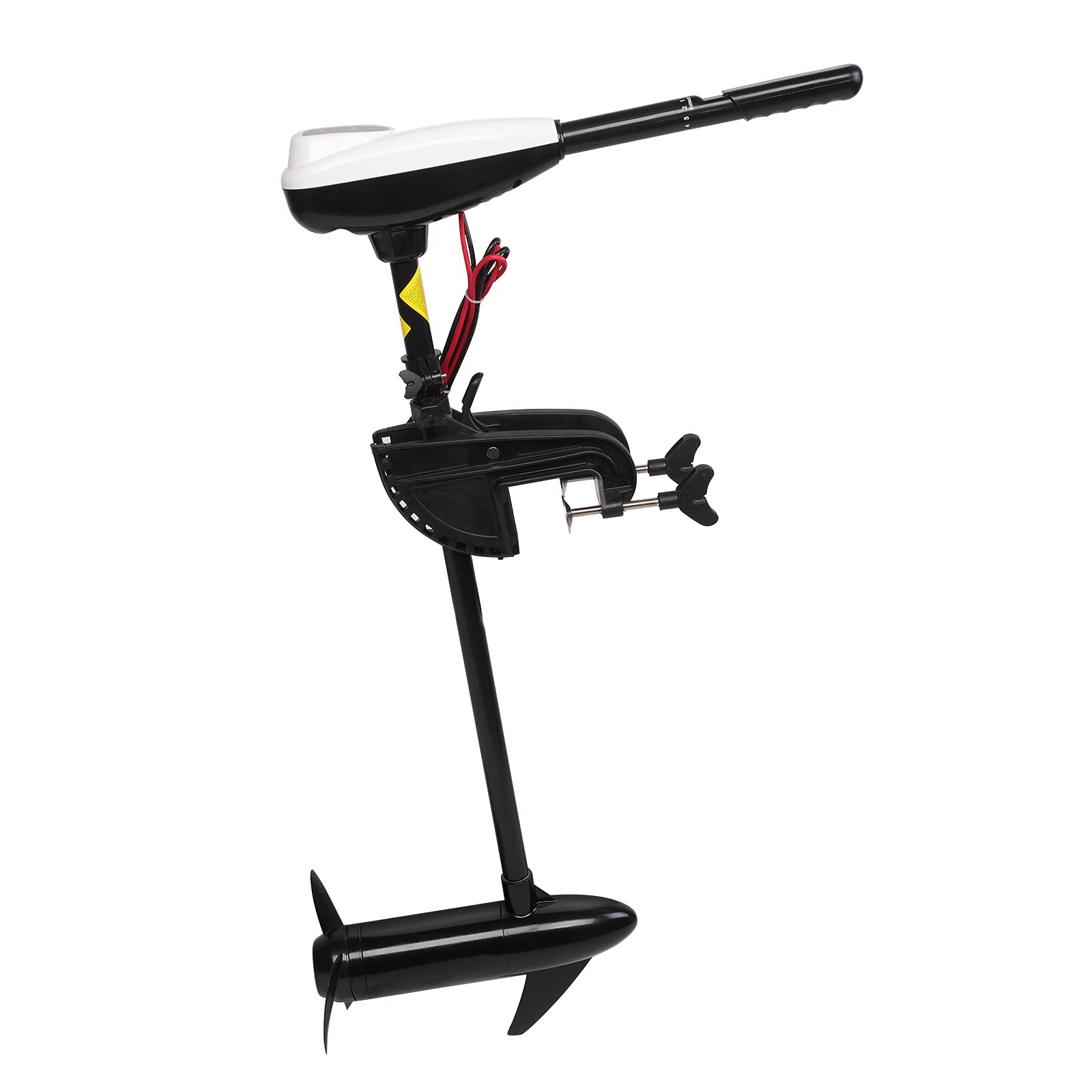 Shuishui 12V Electric Trolling Motor for Boats - 76CM Fiberglass Shaft & 46L Thrust - Black/White - Perfect for Fishing, Kayaking & Small Watercraft