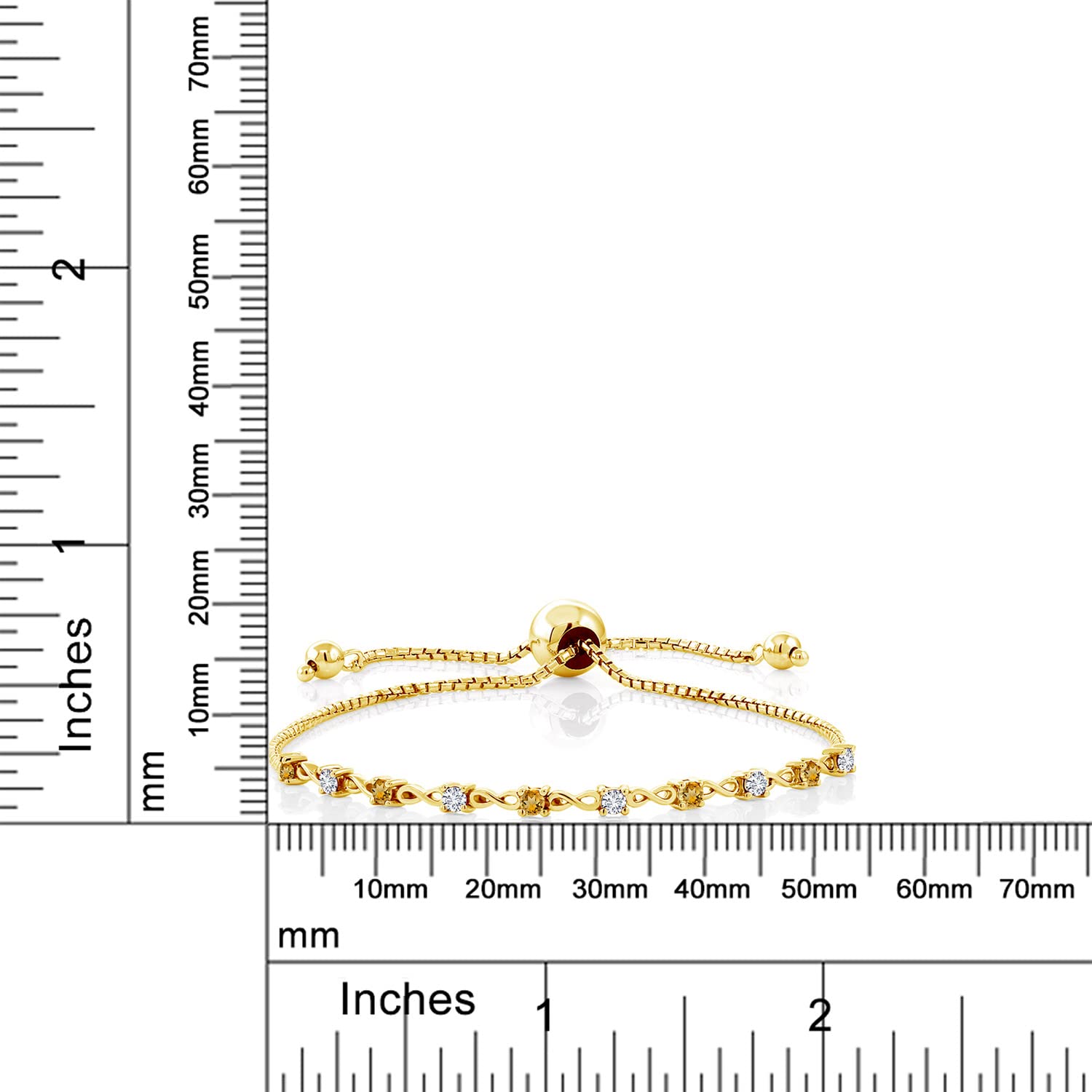 0.68Ct Yellow Citrine & Lab Diamond Bracelet for Women - Elegant 18K Gold Plated Silver Jewelry for Parties & Gifts