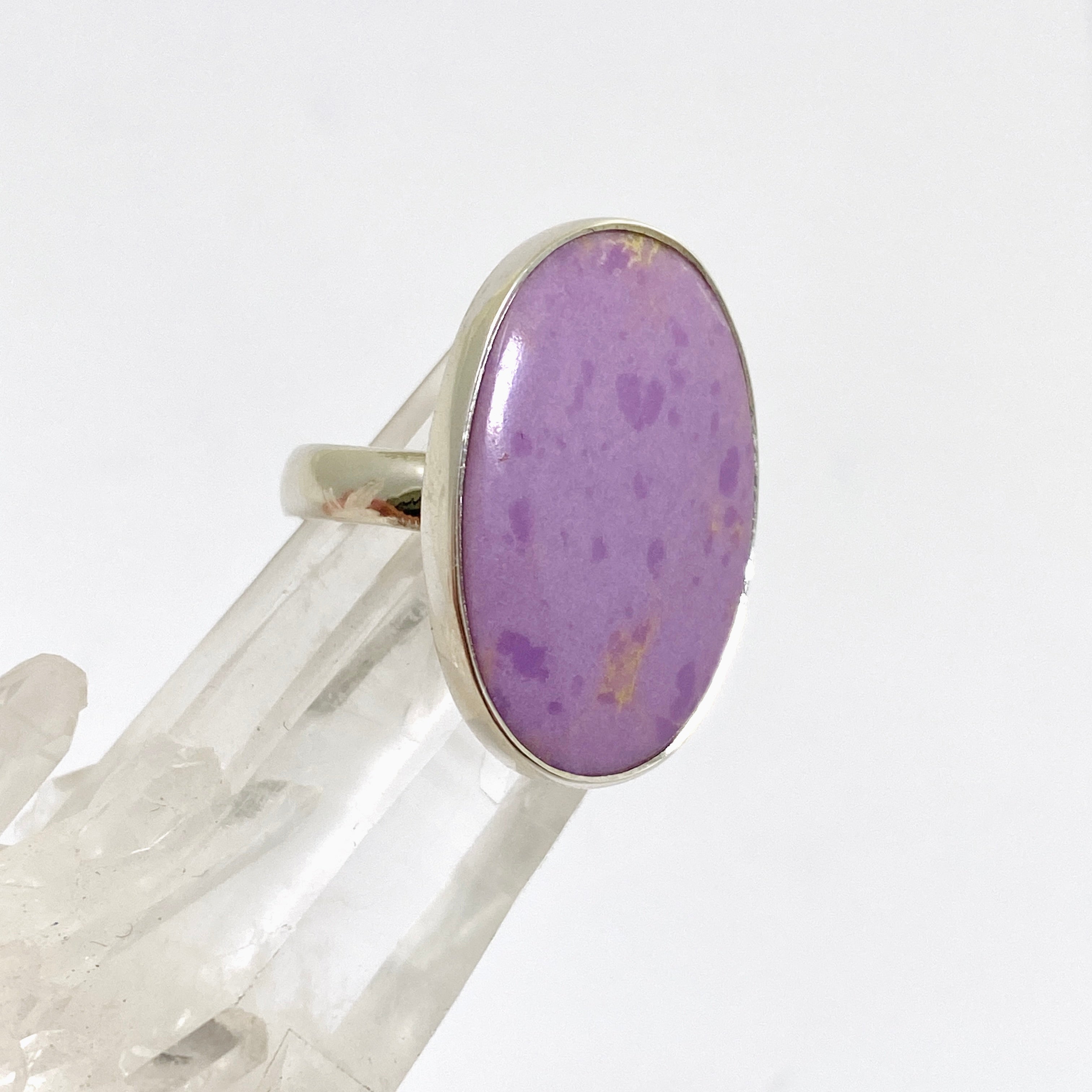 Natural Phosphosiderite Oval Cabochon Ring - Adjustable Size R5000PPD - Handmade Gemstone Jewelry for Women - Perfect for Everyday Wear, Gift Giving & Spiritual Healing
