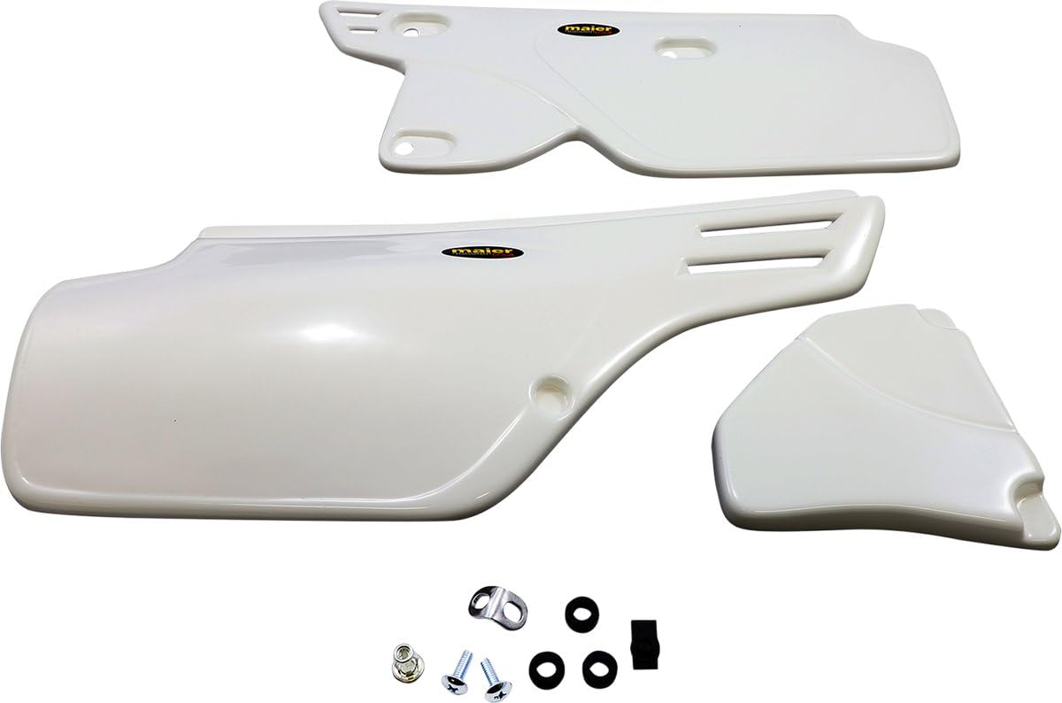 Maier Side Panels Pr/Side Xr250/3 Wht - Replacement Motorcycle Body Panels for Honda XR250 - Perfect for Off-Road Riding & Trail Adventures