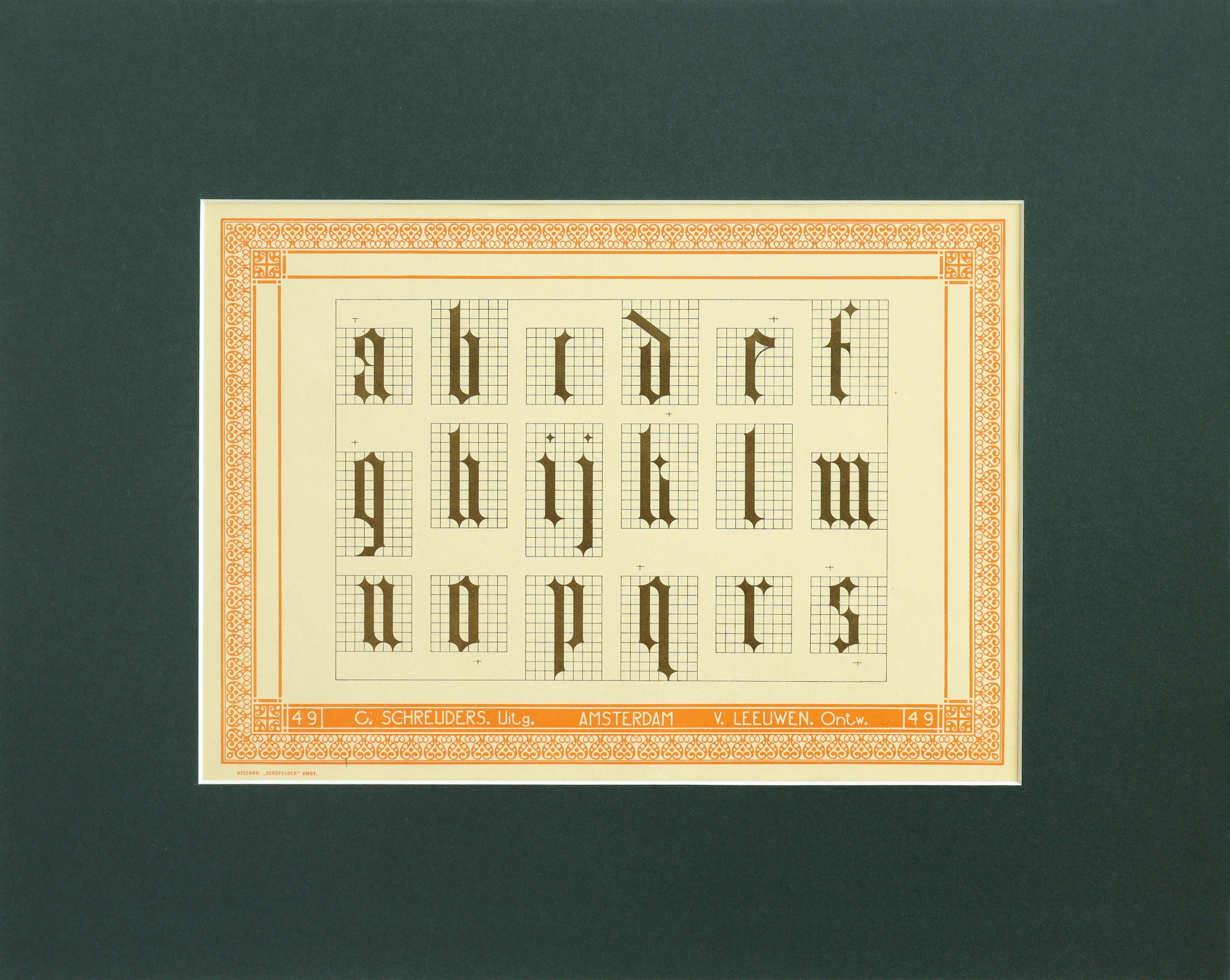 Vintage 1907 Dutch Letterpress Sheet with Mat - Antique Printing Art for Home Decor & Framing | Perfect for Wall Art, Scrapbooking & Historical Collections