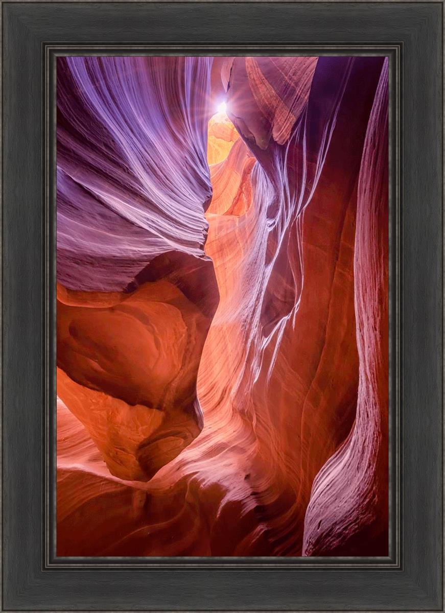 Antelope Canyon Sunburst Wall Art - Stunning Desert Landscape Photography Print for Home & Office Decor | Perfect for Living Room, Bedroom, or Gift