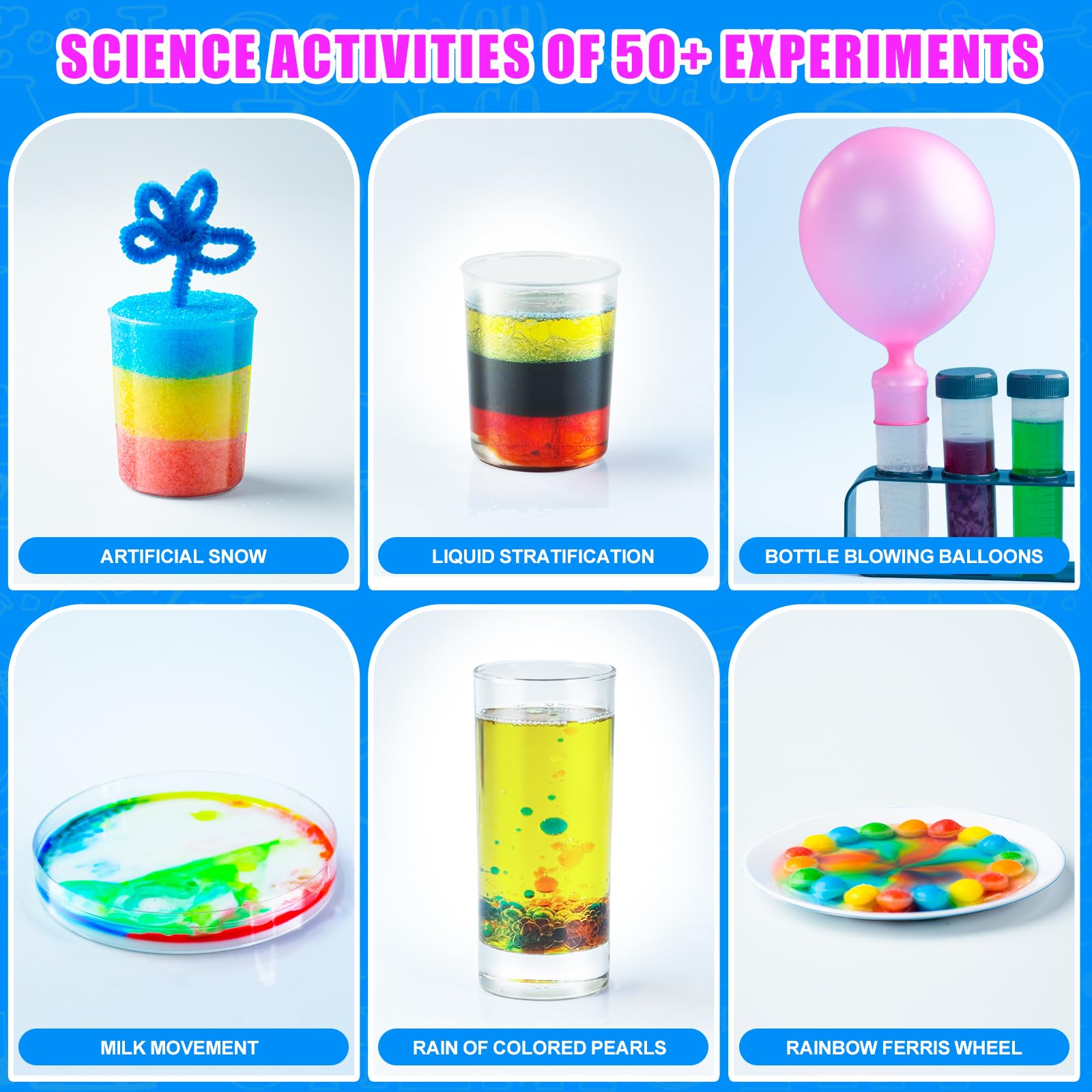 50+ STEM Science Experiments Kit for Kids Ages 4-12 - Educational Science Lab Toys for Boys & Girls, Fun Learning Projects for Classroom & Home Schooling - Perfect Birthday & Christmas Gift for Young Scientists