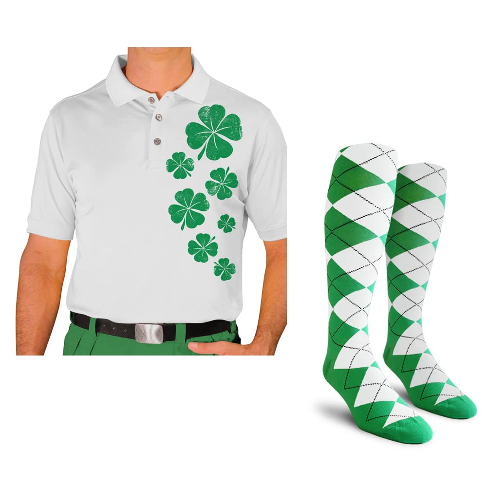 Men's Homeland Golf Shirt with Socks - Breathable Polo Shirt & Comfortable Socks Set for Golfing, Casual Wear & Outdoor Activities