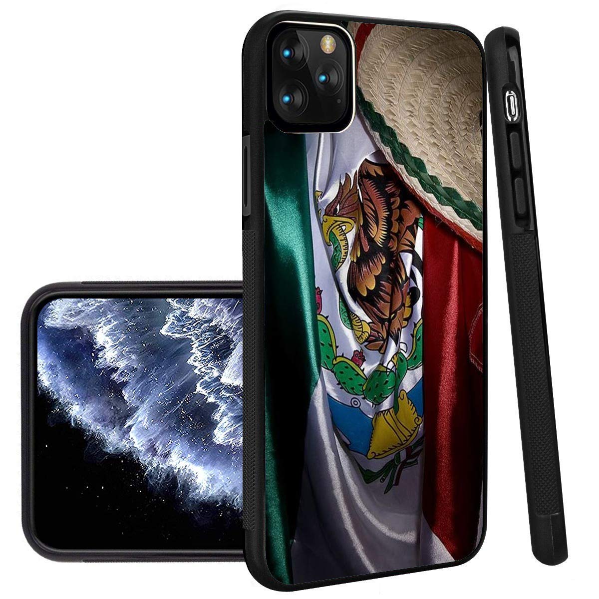 Mexican Flag iPhone 11 Pro Max Case - Black TPU Protective Cover | Shockproof, Non-Slip Soft Design | Perfect for Travel, Parties & Showing Patriotism