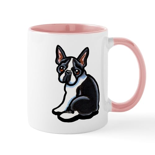 White/Pink Inside - Cute Boston Terrier Mug
