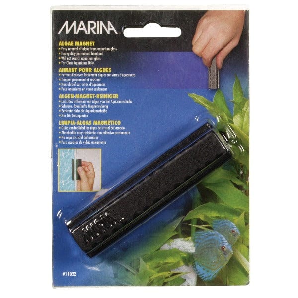 Premium Marina Aquarium Algae Glass Magnet Cleaner - Strong Magnetic Scrubber for Fish Tank Cleaning - Perfect for Freshwater & Saltwater Aquariums, Glass or Acrylic Tanks - Easy Algae Removal Tool for Home or Office Aquariums