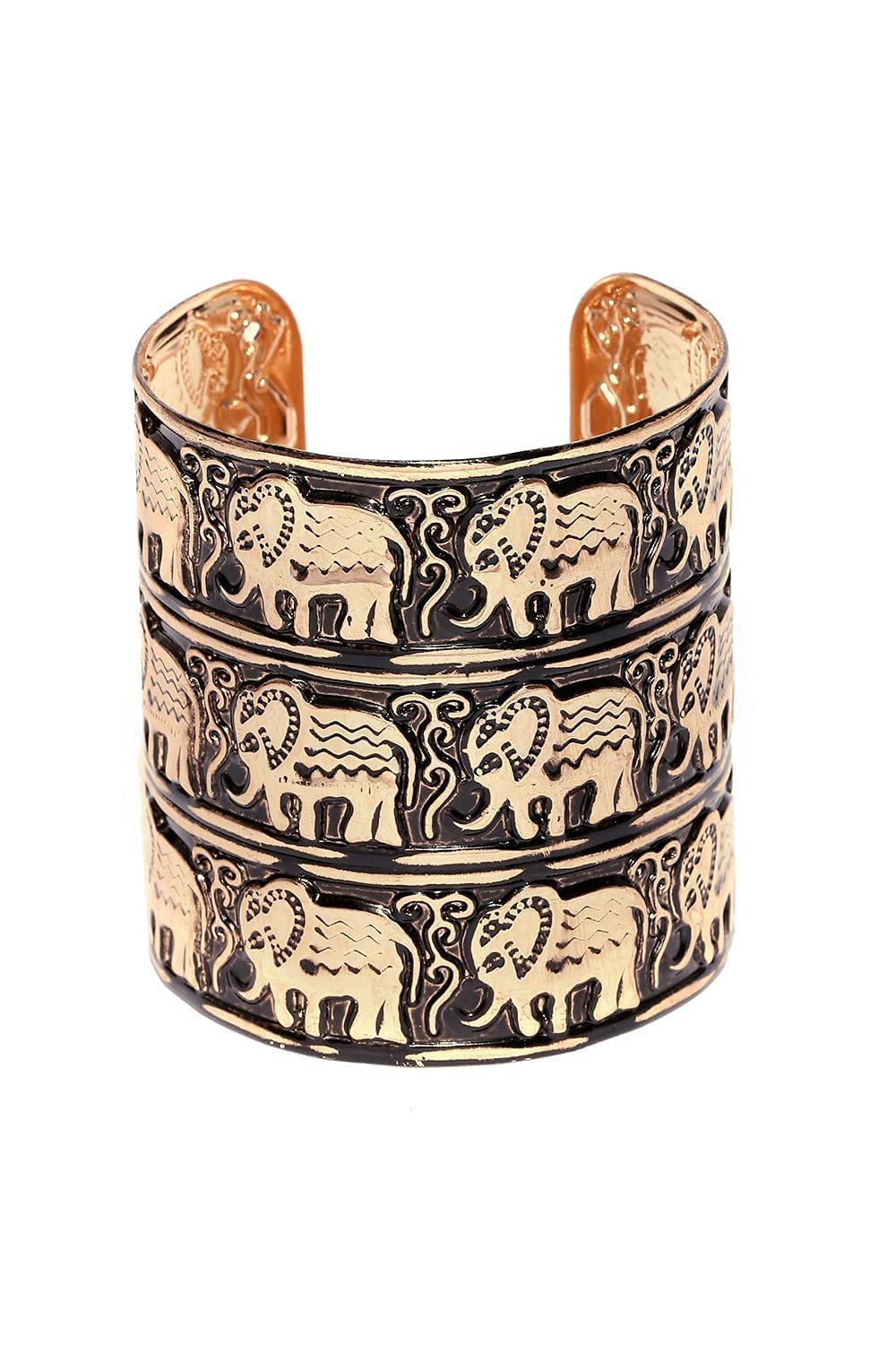 YouBella Women's Gold Plated Cuff Bracelet - Elegant Bangle Jewelry for Women & Girls | Perfect for Parties, Weddings & Everyday Wear