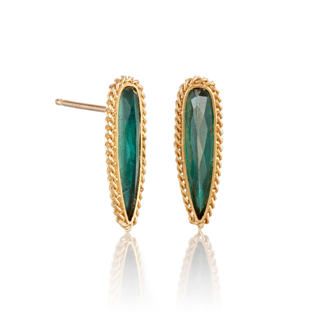 Green Tourmaline Teardrop Earrings for Women - Natural Gemstone Dangle Earrings for Everyday Wear & Special Occasions
