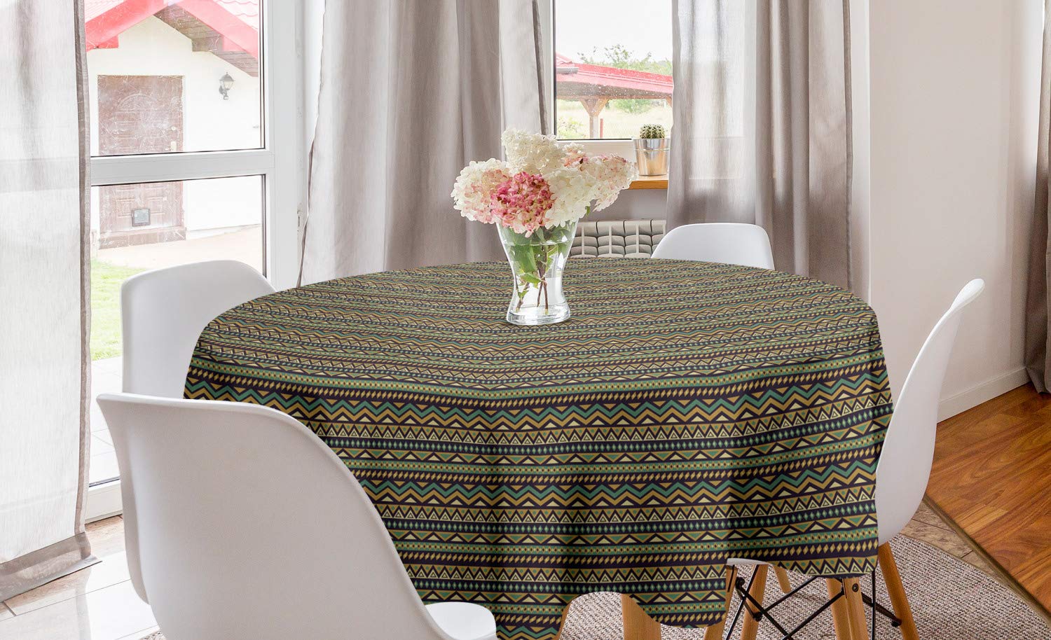 Ambesonne African Round Tablecloth 60