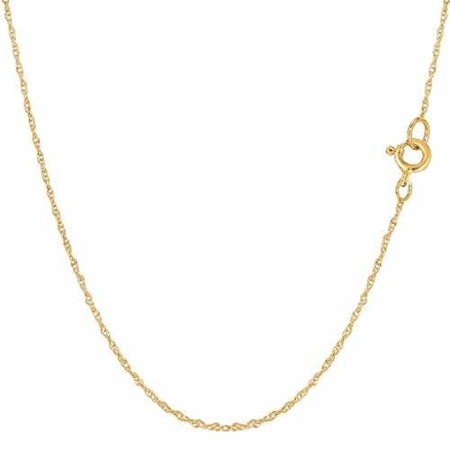 10K Real Yellow Gold Solid Rope Chain Necklace - 0.40mm, 0.50mm, 0.60mm or 0.70mm Thickness - Spring Ring Clasp - 16
