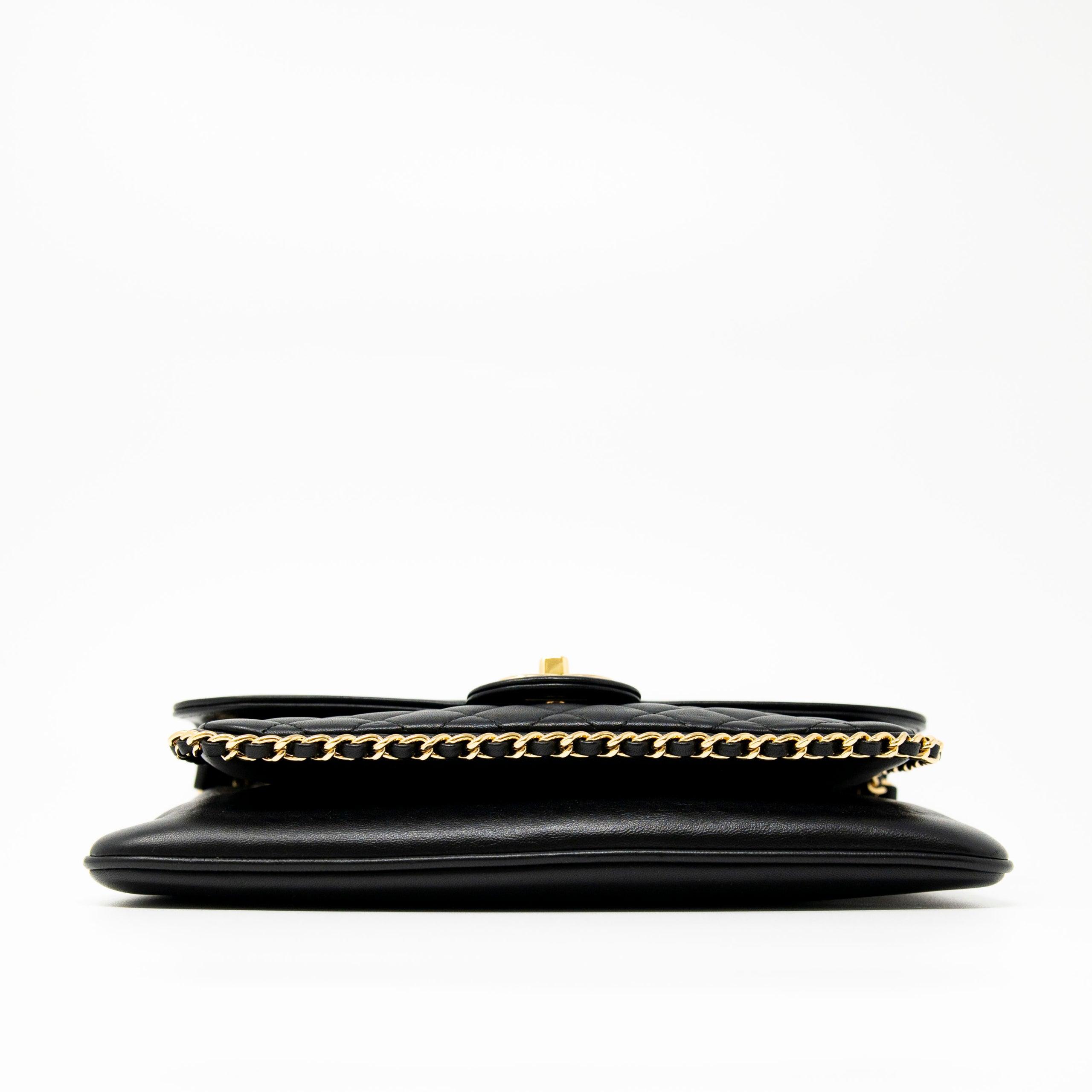 Chanel Black Quilted Caviar Leather Unchained Flap Bag - Luxury Designer Handbag for Women, Perfect for Evening Parties & Special Occasions