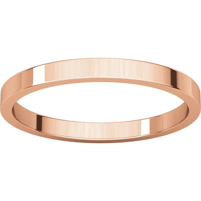 14K Gold 2mm Flat Men's Wedding Band - Classic Comfort Fit Ring for Engagement, Anniversary & Everyday Wear