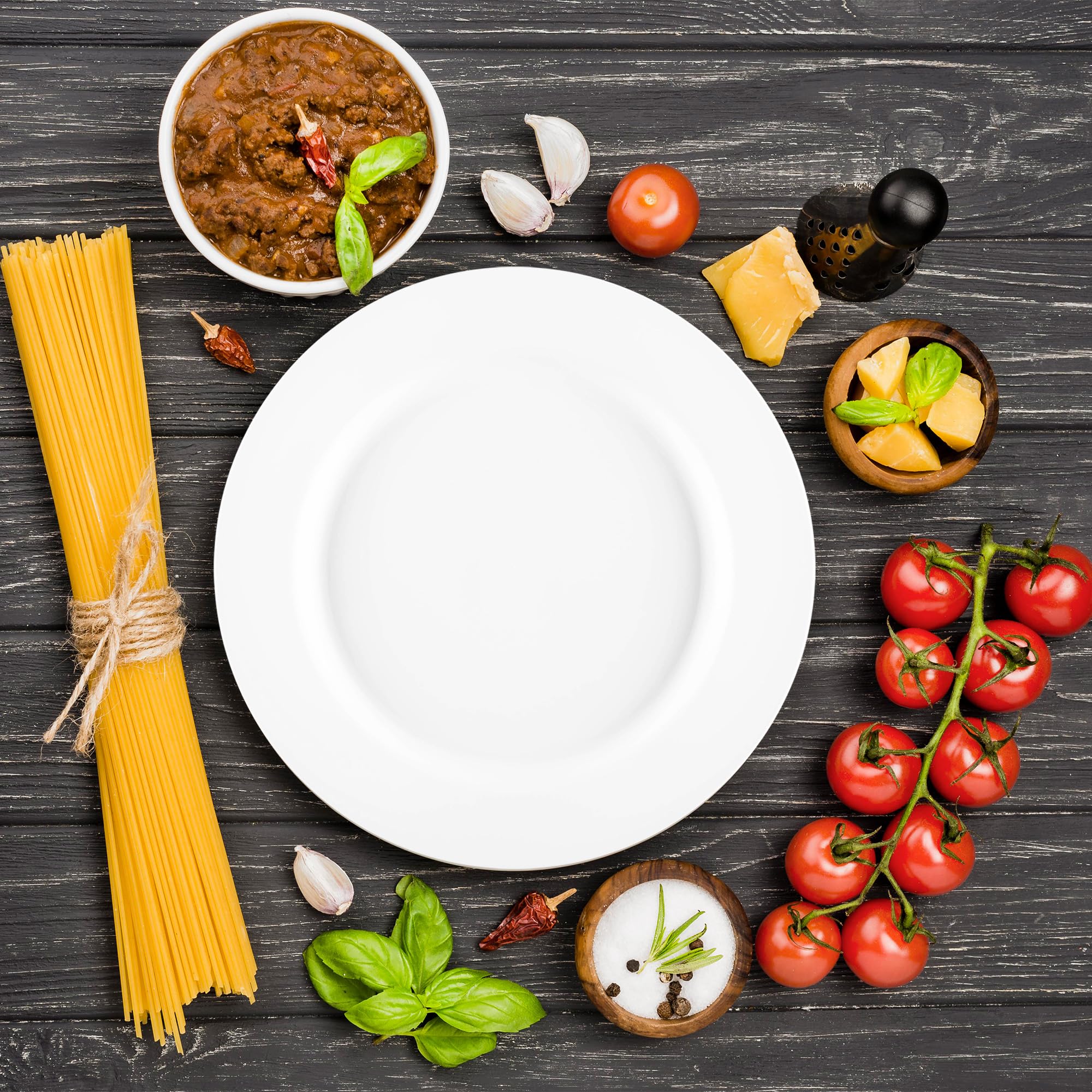 Smarty Had A Party Disposable Plastic Plates - 120 Pack Heavy Duty 10 Inch White Round Dinner Plates for Weddings, Birthdays, BBQs & Events - Durable Matte Finish Party Tableware for Indoor/Outdoor Use