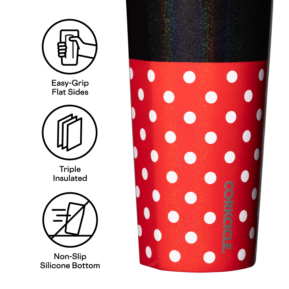 Disney Mickey Mouse Insulated Cold Cup - 16oz Stainless Steel Tumbler with Lid & Straw, Perfect for Iced Coffee, Smoothies & Cold Drinks at Home, Office or Travel