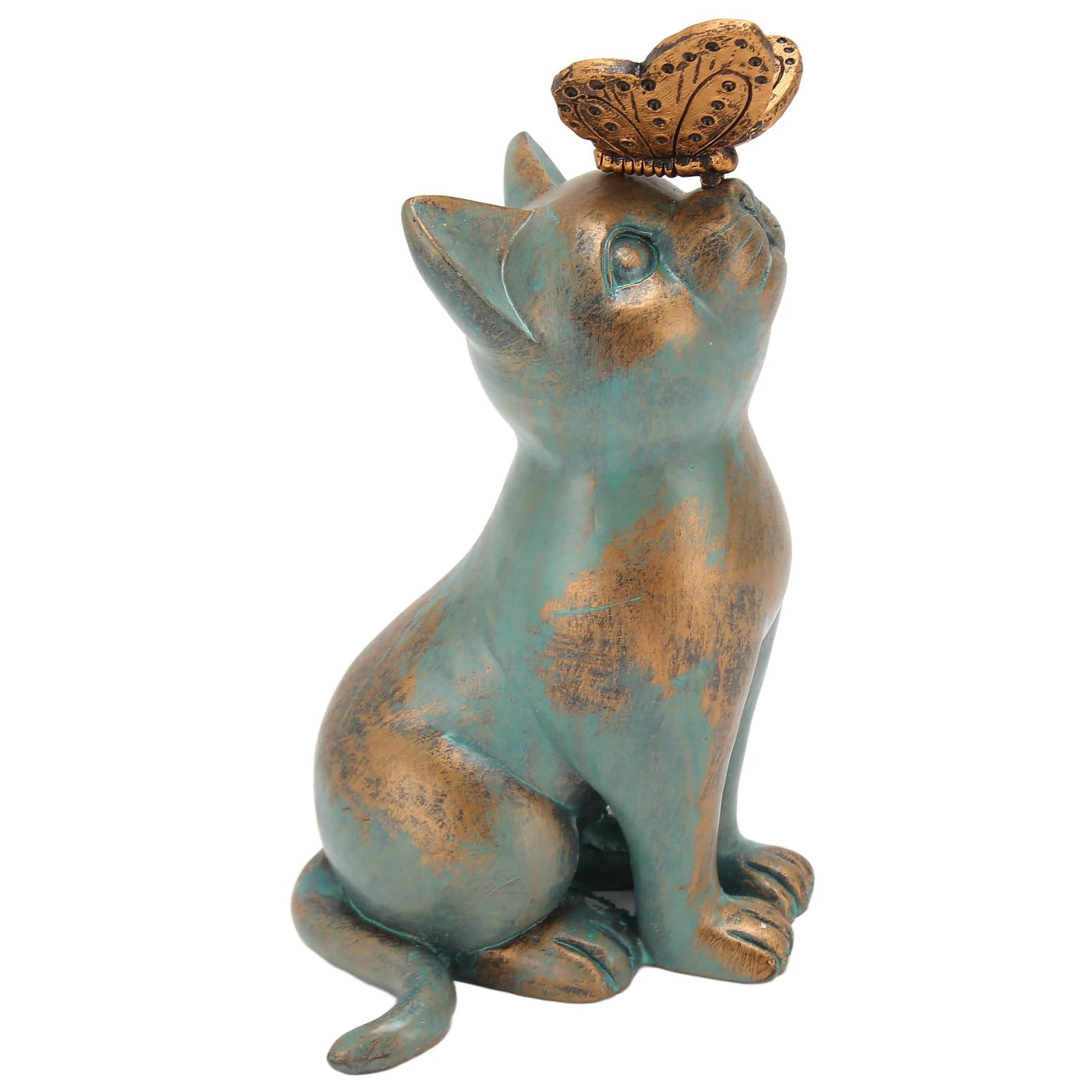 Durable Resin Garden Cat Statue - Exquisite Handcrafted Outdoor Decor with Rich Details for Backyard, Patio, or Tabletop Display