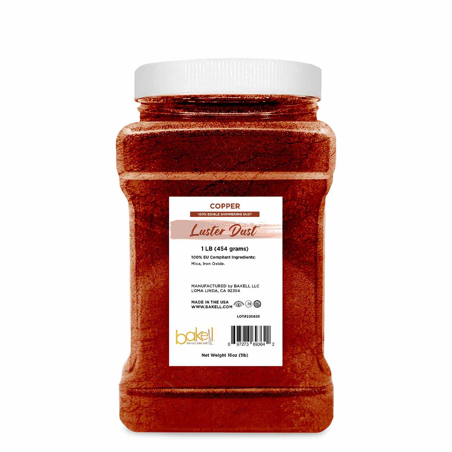 Premium Edible Copper Luster Dust for Cake Decorating - Food Grade, EU Compliant, Bulk Size (1lb) - Perfect for Wedding Cakes, Cupcakes, Cookies & Chocolate Decorations