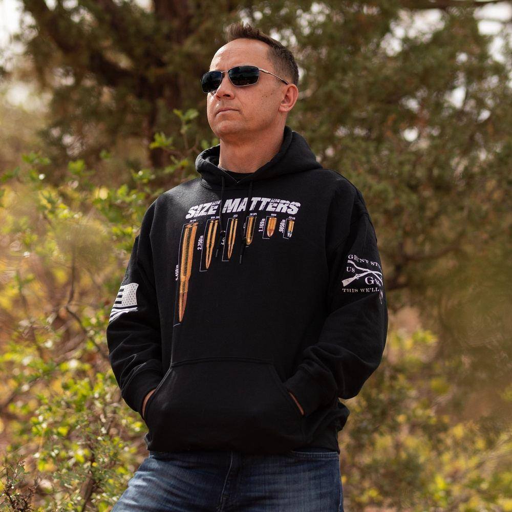 Men's Size Matters Hoodie - Black | Comfortable & Stylish Pullover Sweatshirt for Casual Wear & Street Fashion