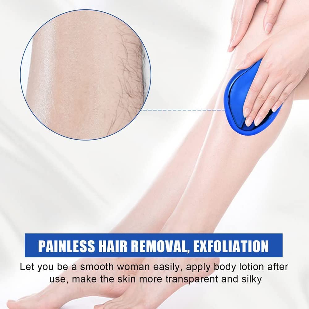 **Crystal Hair Remover Stone - Painless & Reusable Body Hair Removal Tool for Smooth Skin | Dark Blue | Quick & Easy to Clean | Perfect for Legs, Arms & Bikini Line**