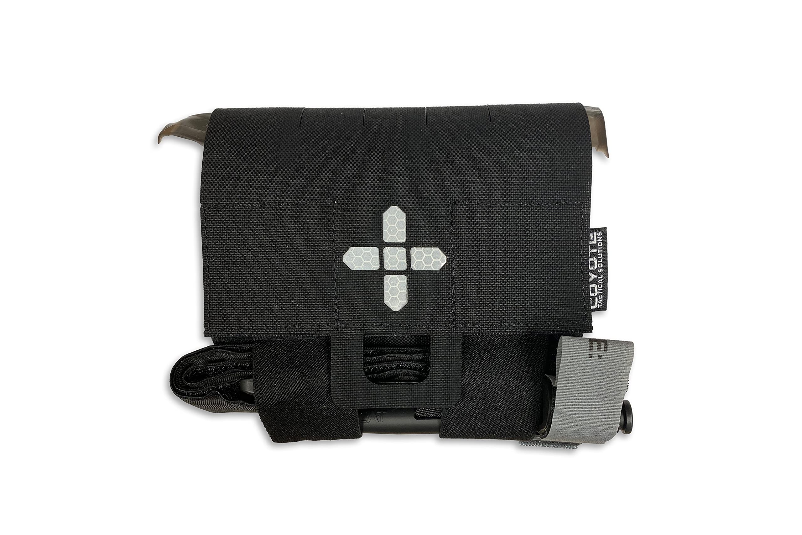 Coyote Tactical Solutions Burrito Gear Pouch - Durable Tactical Molle Pouch for Military & Outdoor Use - Perfect for Hiking, Camping & Survival Gear Storage (Black)
