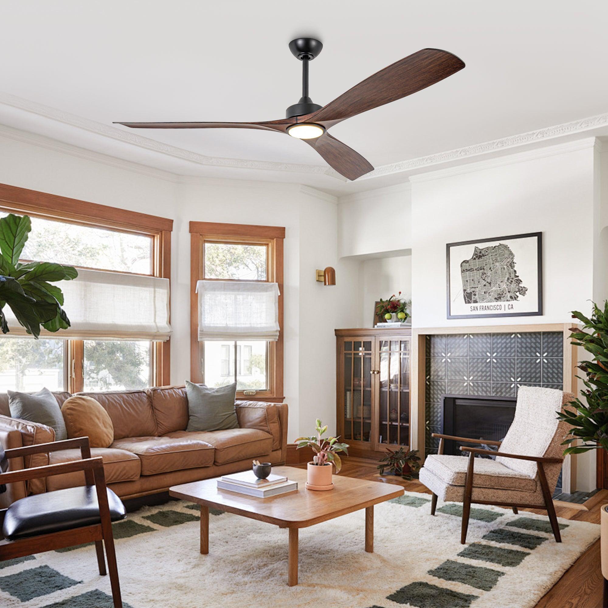 60 Inch Alexi DC Motor Modern Ceiling Fan with LED Light and Remote Control - Perfect for Living Room, Bedroom, and Office Spaces