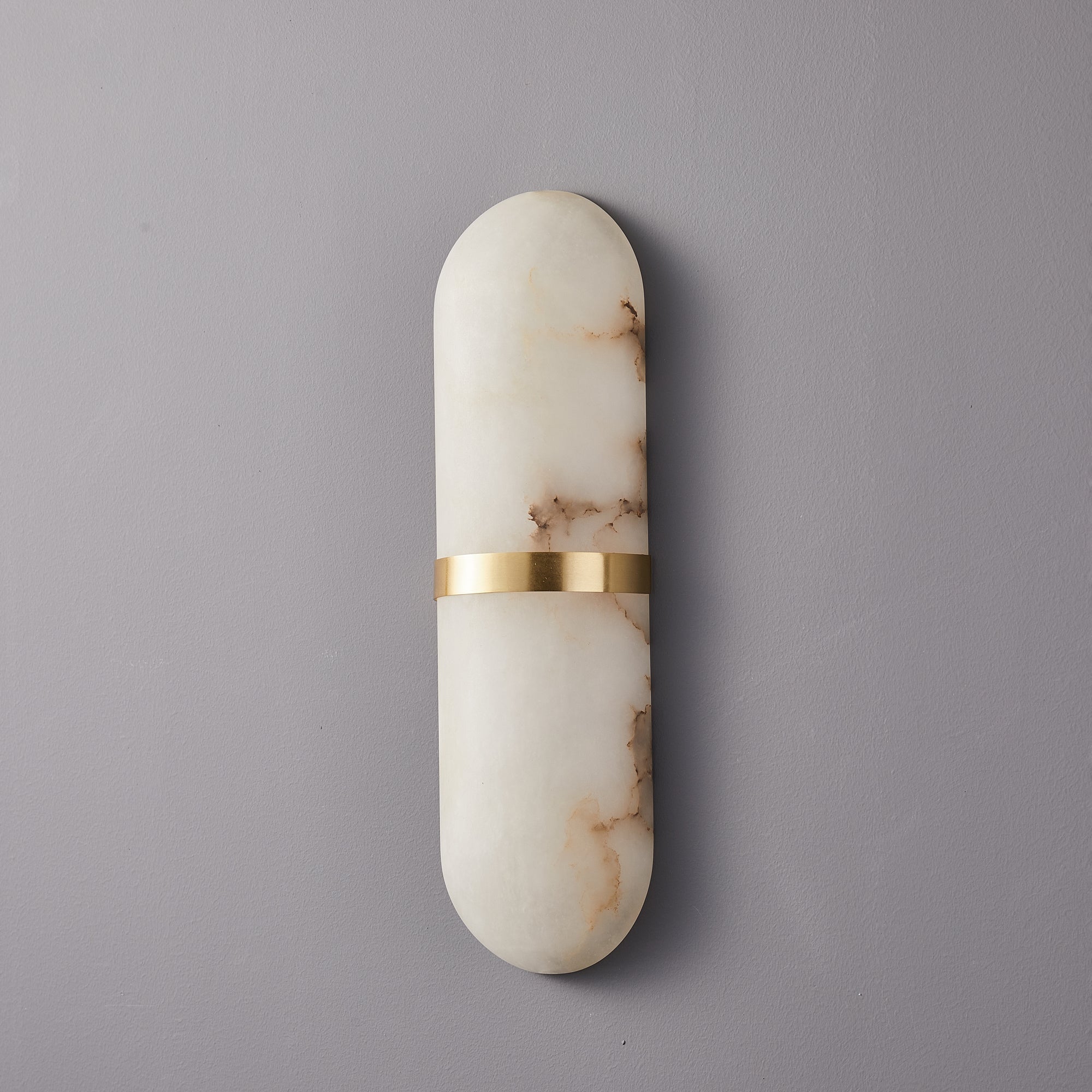 Alabaster Pill Wall Light - Modern Minimalist Sconce for Bedroom, Living Room & Hallway - Dimmable LED Wall Lamp for Ambient Lighting