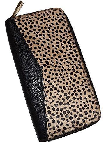 Aimee Kestenberg Women's Genuine Leather Zip Passport Holder & Card Case - Cheetah Print Travel Wallet for Women - Perfect for Airports, Vacations and Business Trips