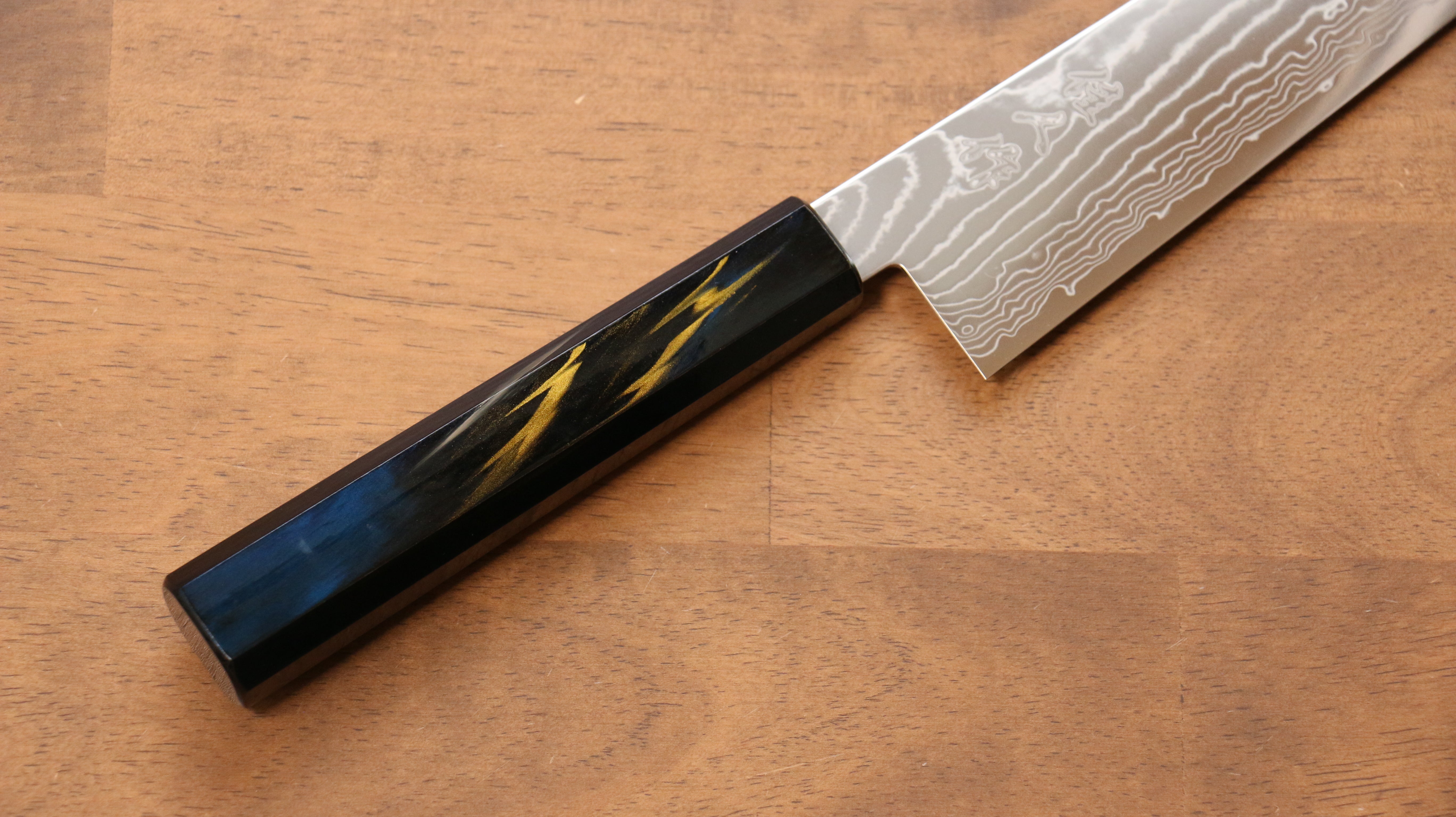 Premium Kajin Cobalt Special Steel Damascus Gyuto Chef Knife 240mm - Japanese Kitchen Knife with Lacquered Handle for Professional Chefs & Home Cooking - Perfect for Slicing, Dicing & Precision Cutting