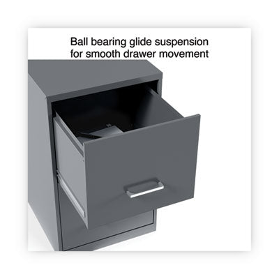 Alera® Soho 2-Drawer Vertical File Cabinet - Letter Size, Charcoal Finish, 14