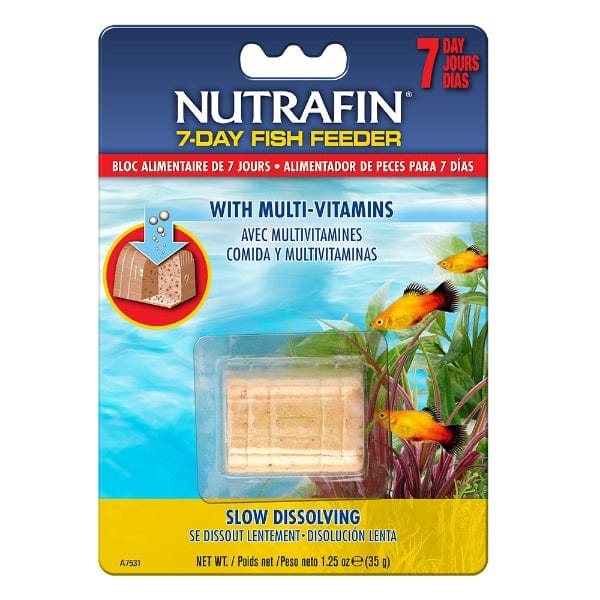 Nutrafin Basix 7-Day Automatic Fish Feeder Block - Vacation & Holiday Fish Food for Aquariums, Ponds & Fish Tanks - Slow Release Fish Food for Tropical, Goldfish & Betta