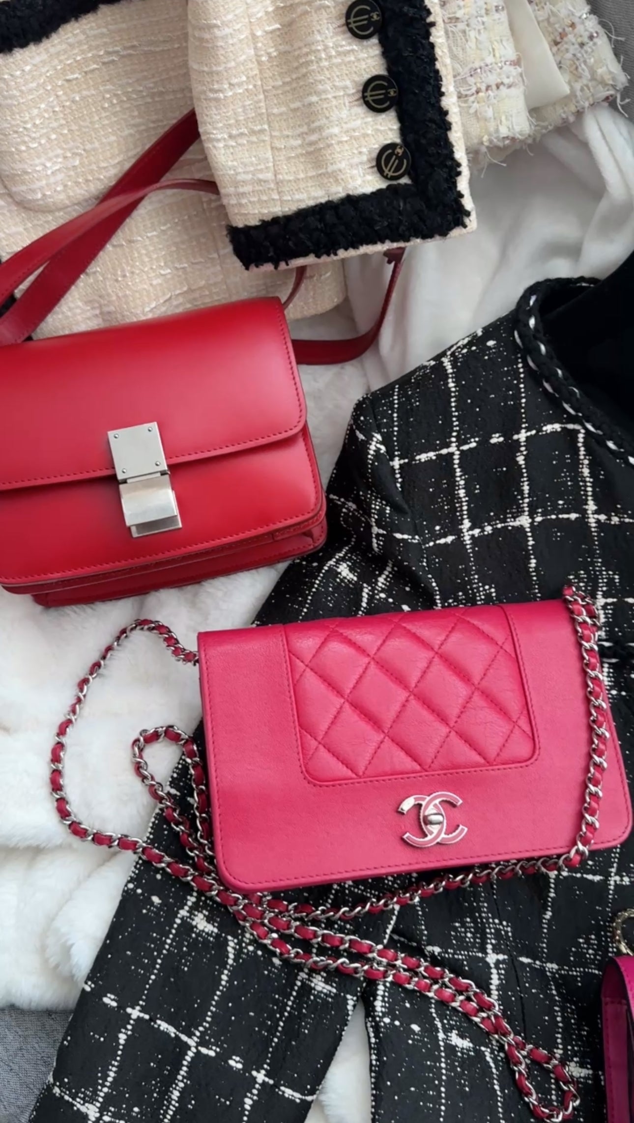 Celine Small Red Leather Box Bag - Stylish Crossbody Purse for Women, Perfect for Date Night & Evening Events