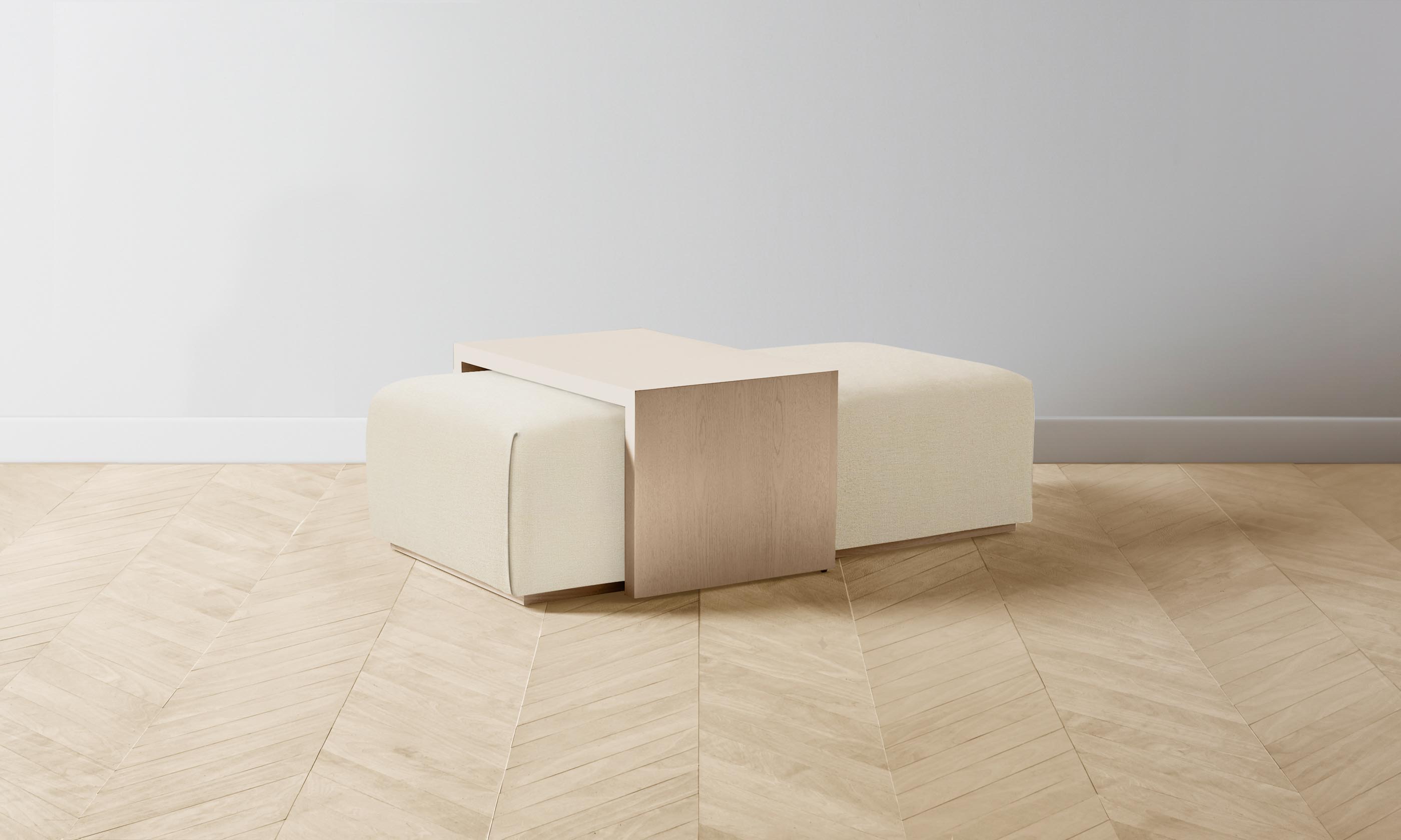 The Bowery Ottoman - Performance Linen Weave Prairie Style Footrest | Perfect for Living Room, Bedroom & Home Decor